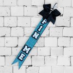 Pin Me "Glitter" - skyblau/schwarz/weiß